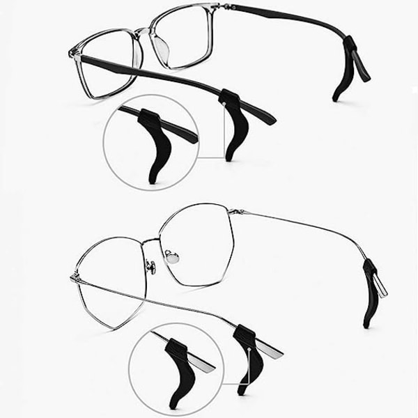 Ørehåndtak ørekroker for briller, anti-skli krok myk silikon tempelholder glass briller