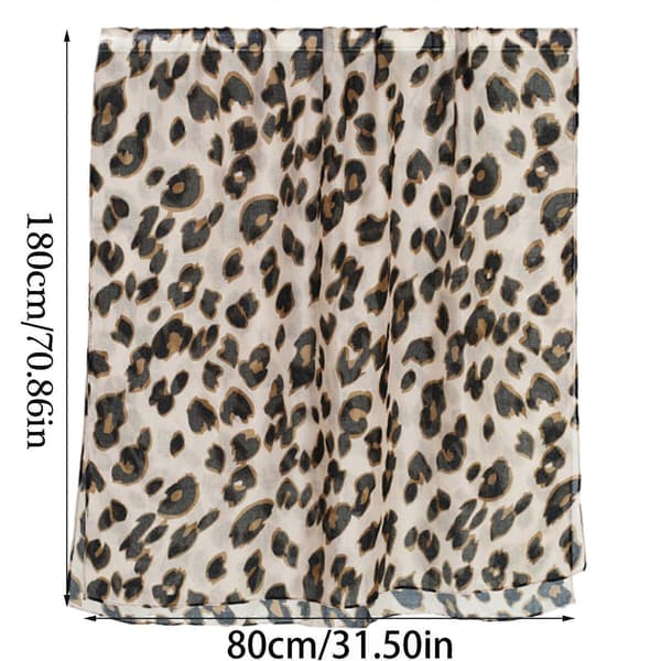 Trendy Leopardprint Wrap Sjal Behagelig og Blød Vinterhalstørklæde Polyester Tilbehør til Rejser eller Afslappede Udflugter Style 16