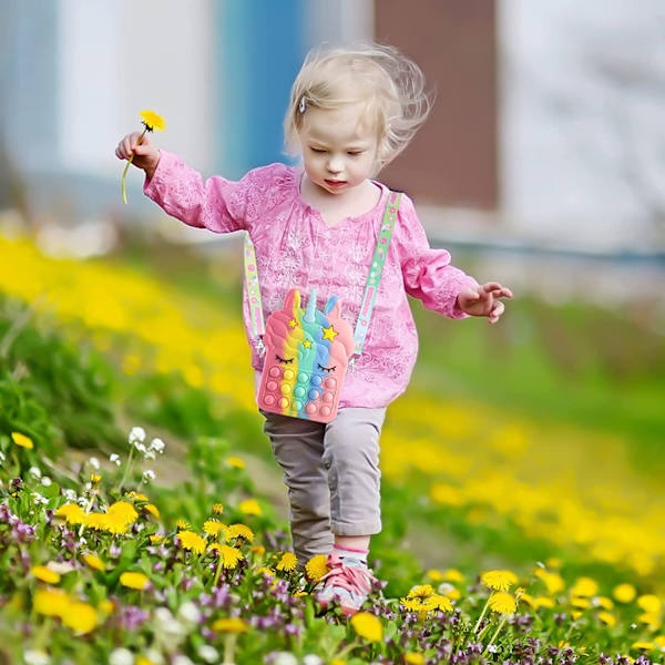 Pop-it Rainbow Unicorn Väska för flickor