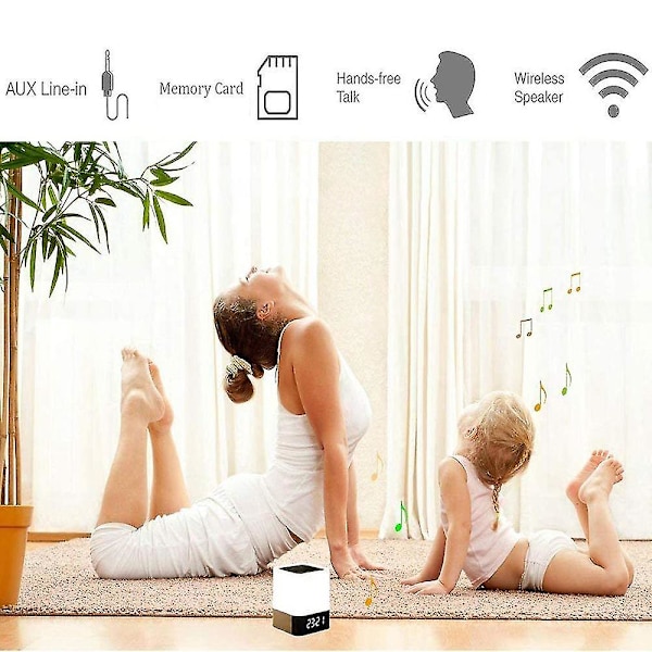 Kosketusohjattava Yöpöytälamppu Led Bluetooth-kaiutin, Yövalo Himmennettävä Langaton Kaiutin, Kannettava Langaton Bluetooth-kaiutin, 48 Led Väriä Vaihtava