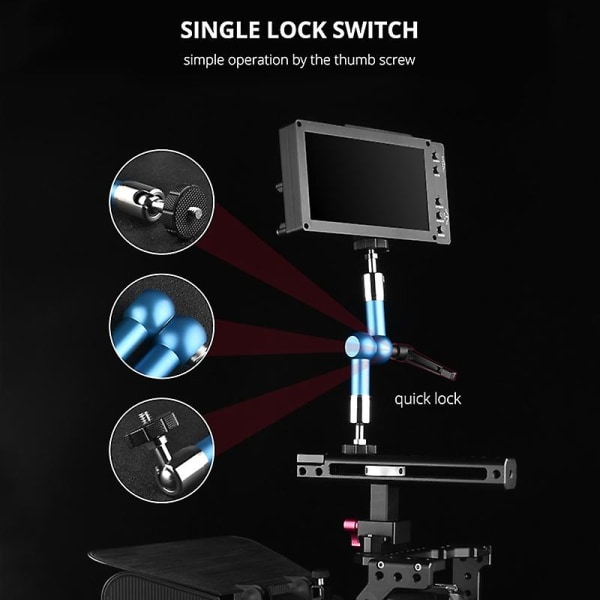 Yelangu 7 tommer magisk leddarm magisk arm rigghode for montering av skjerm videolys Dslr-kamera