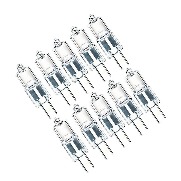 10-pack G4 Jc typ halogenlampor, 20w 12v klara lampor, perfekt för hembelysning, test krävs