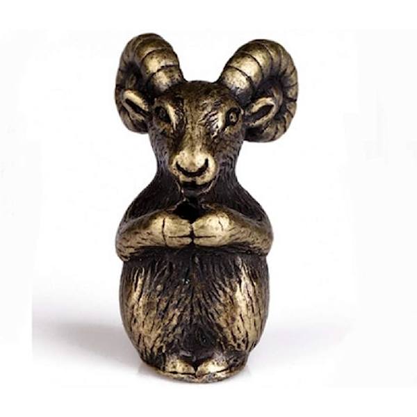 Messing Mini Antik Fåre Statue Røgelse Holder Brænder Ornamenter Meditation Fredfyldt Statue Figur Samleobjekt