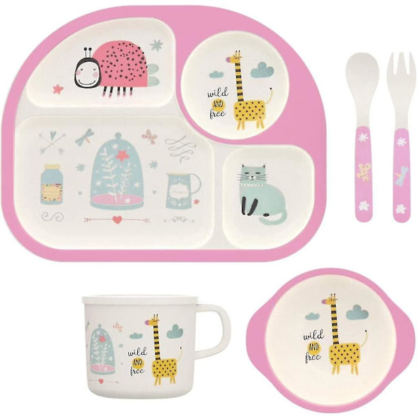 5-delad Bambu Barnservis Set, Barnservis Set T17