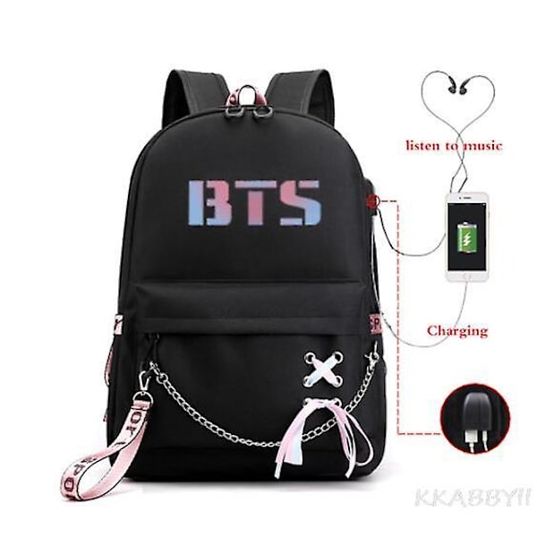 Kpop Groups Ryggsäck USB Charge Vattentät Business Skolväska Tonåringar Laptop Travel Dagsäck Mochila Skolväska picture color12