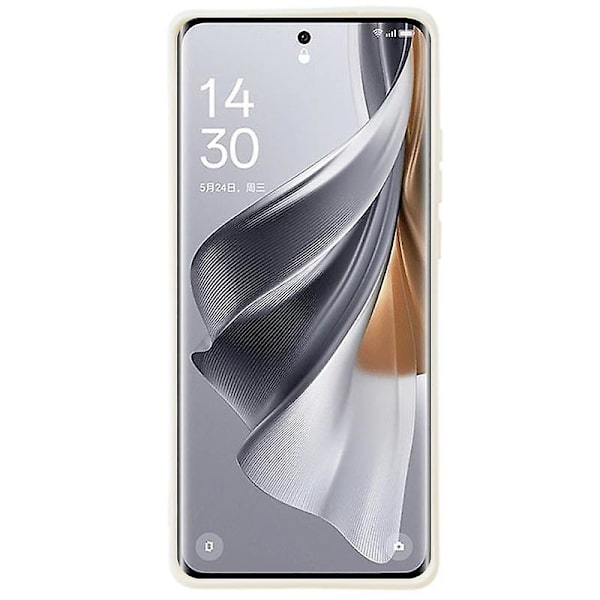 För Oppo Reno10 5G Gummerat TPU- phone case Candy Color Fiberfoder Anti- cover White
