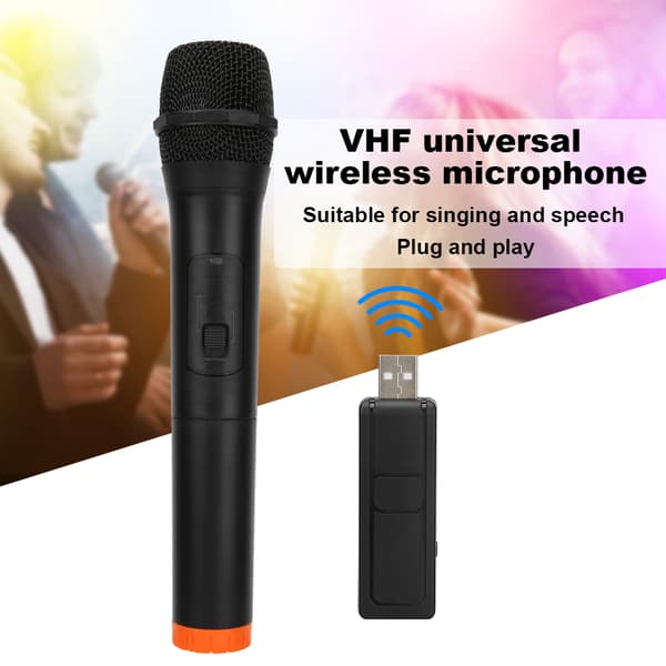 Professional Universal Handheld VHF Wireless Microphone with USB Receiver