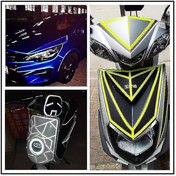 1-6 ruller Bil Styling Reflekterende Stripe Tape Motorcykel Cykel Body Fælg Hjul Stripe Tape Stickers Dekorative 8 Meter