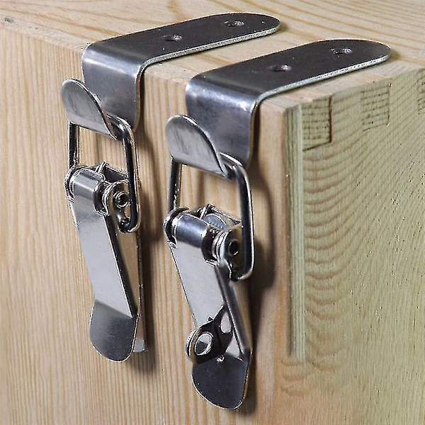 90 grader Duck-mouth Spänne Kroklås Rostfritt stål Fjäderbelastad Drag Toggle Spärrklämma Silver
