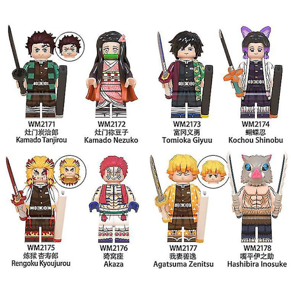 Demon Slayer Series Miniature Tanjiro-tasker Samlet legetøj til børn A