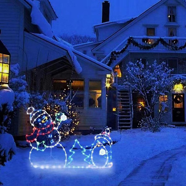 Christmas Snowman Lights Led-lampor Dekoration Decors för utomhus uppfart Yard B