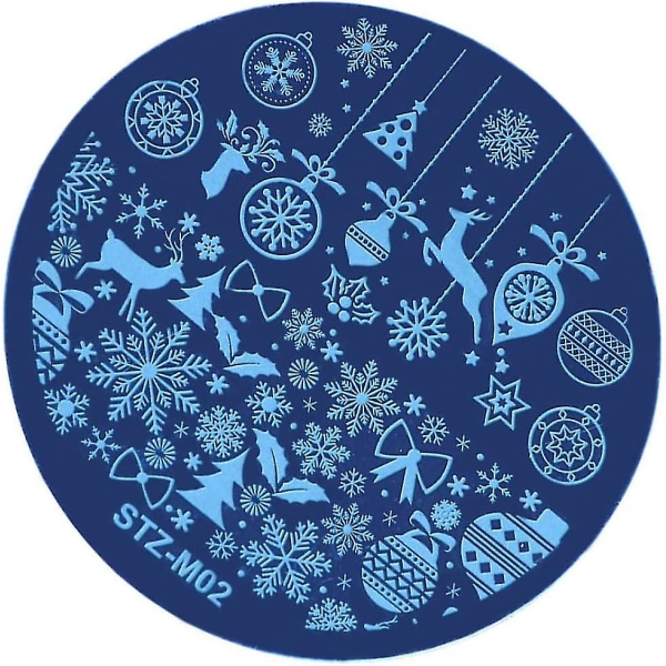 Malli Christmas Nail Stamper Kit Snowflakes Nail Art leimauslevyt Xmas Manikyyri työkalut