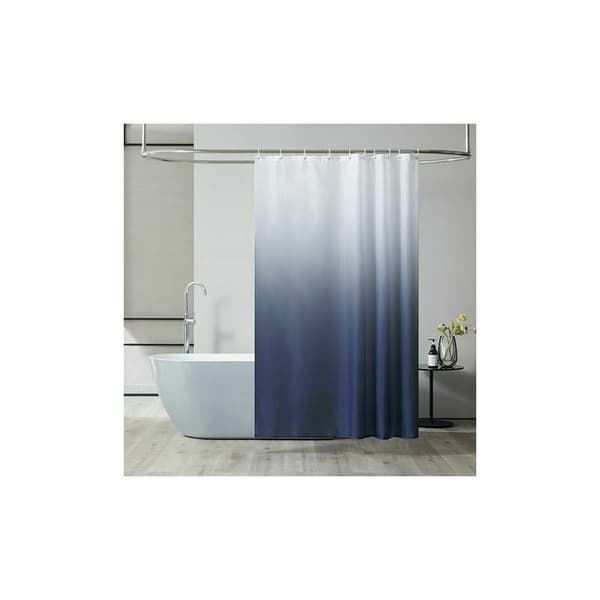 1 st mögelresistent duschdraperi maskintvättbart tyg litet baddraperi vattentät polyestertextil marinblå gradient 90x180cm Blue
