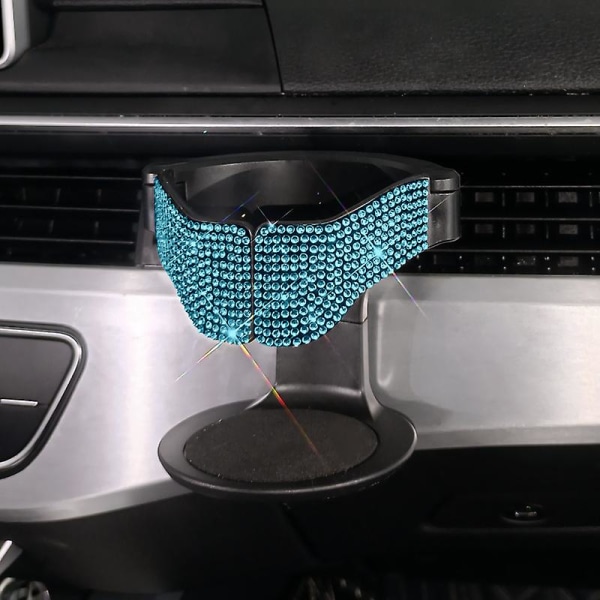 Universal Crystal Muki Teline Auto Bling Cup Juomapidike Auton Ilmanpoistoaukko Säilytysteline Cup Teline Autolle Vesi Autotarvikkeet|juomatelineet| Light blue