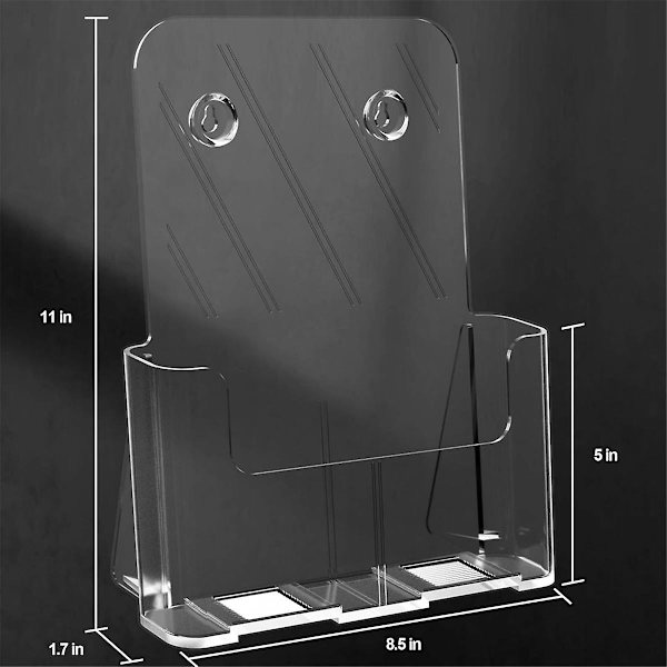 Broschyrhållare 8,5 X 11 Broschyr Display Stand Akryl Broschyrhållare Klar Flyer Holder Display