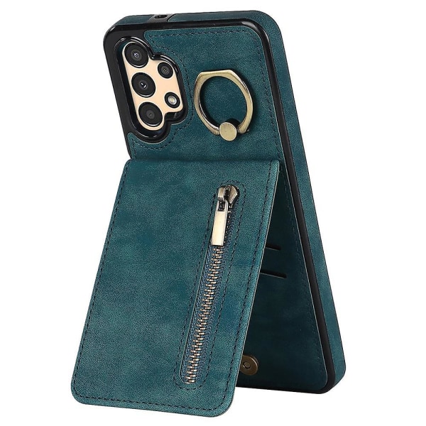 Til Samsung Galaxy A13 5G/A13 4G RFID-blokerende Kickstand Case Retro PU+TPU Pung Telefon Cover-Blå Blue Style C Samsung Galaxy A13 5G