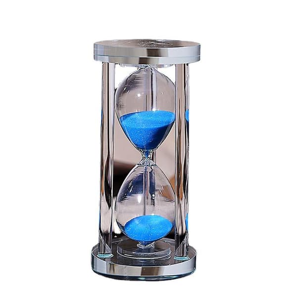 Gennemsigtig Krystal Timeglas Timer Sandur Håndværk Glasdekoration, 30 Minutter Blå