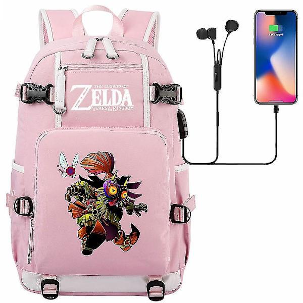 Breath Of The Wild Fans Eye Game USB ryggsäck - Cosplay skolväska för studenter, unisex reseväska för laptop 4
