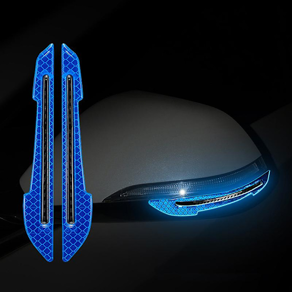 2kpl / set Auton taustapeili Heijastavat Tarrat Auto Styling Yöajoturvallisuus Varoitus Oven Häntä Heijastin Auton tarvikkeet| | 2pcs Blue