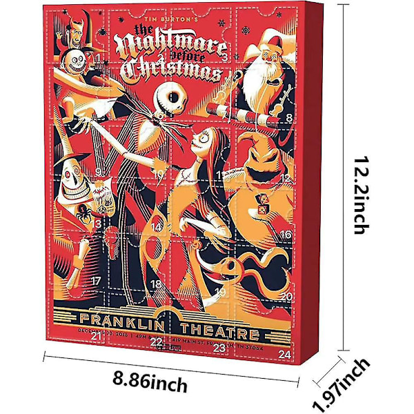 Halloween-hahmo Docka Adventskalender Painajainen ennen joulua-teema Innehåller 24 juontaja 24 dagars Countdown Calendar_m