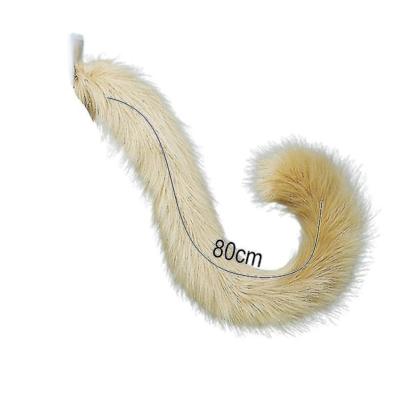 Fuskpäls Katt Räv Dräkt Svans Halloween Julfest Kostym 80cm Purple