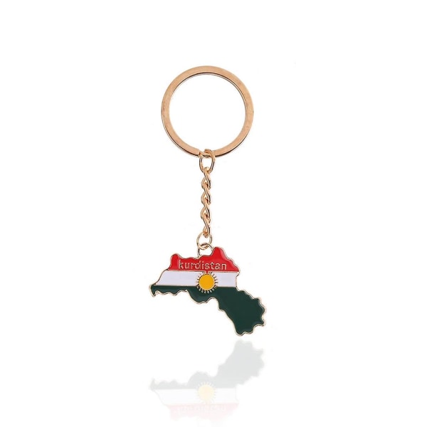 Unisex Kurdistan kort flag vedhæng halskæde til kvinder mænd choker nøglering gave B