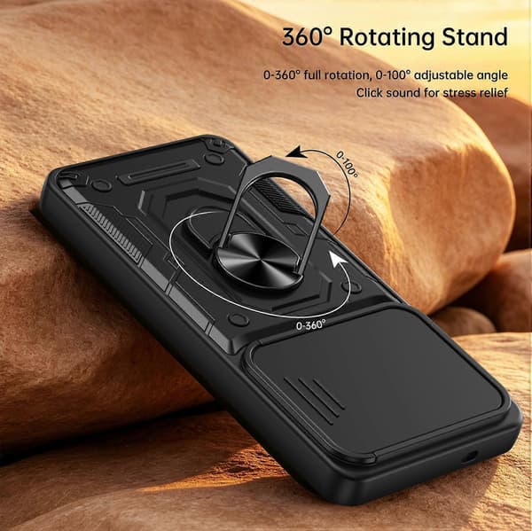 Nanshan Armor Sliding Camshield Ring Holder Telefonfodral Red For Galaxy S26 5G
