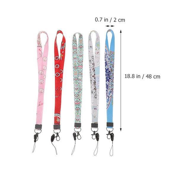 5 st Mobiltelefonhållare Nyckel Lanyard Lanyard Telefonhållare Lanyard Nycklar Hals Nyckelkedjehållare Nyckelhållare Halsrem
