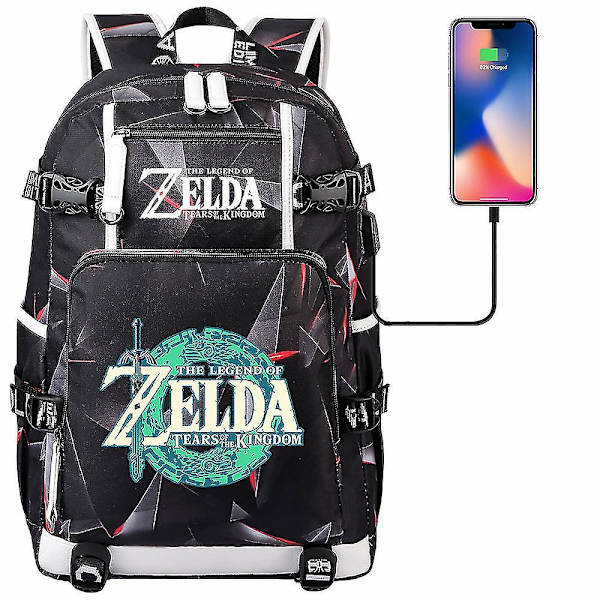 Breath Of The Wild Fans: Eye Game USB ryggsäck för Cosplay, Skola, Resor - Unisex Travel Laptop-väskor, Student Skolväska, Computer Resväska 8