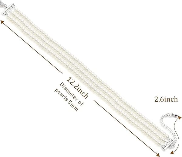 Round Imitation Pearl Multi-Strand Necklace, 20s Flapper