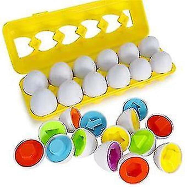 Farge Og Form Sorter Egg Sortiment Lære Pedagogisk Leke Til Barn 12stk Gaver