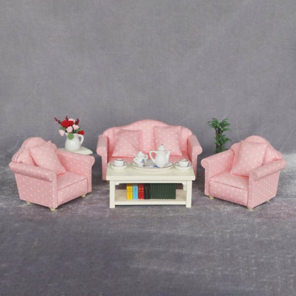 1/12 Miniature Sofa Dobbelt/enkelt Til Sæde Til Dukkehus Stue Accs Furni