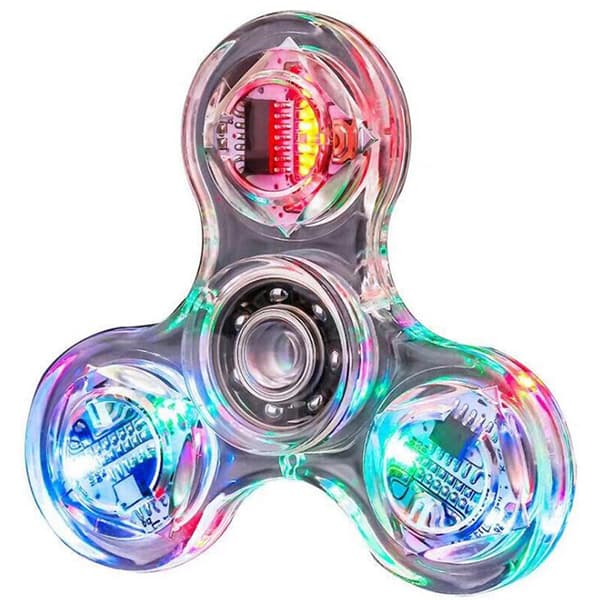 Lysande LED-valo Spinner Käsihyrrät Hehku pimeässä valossa