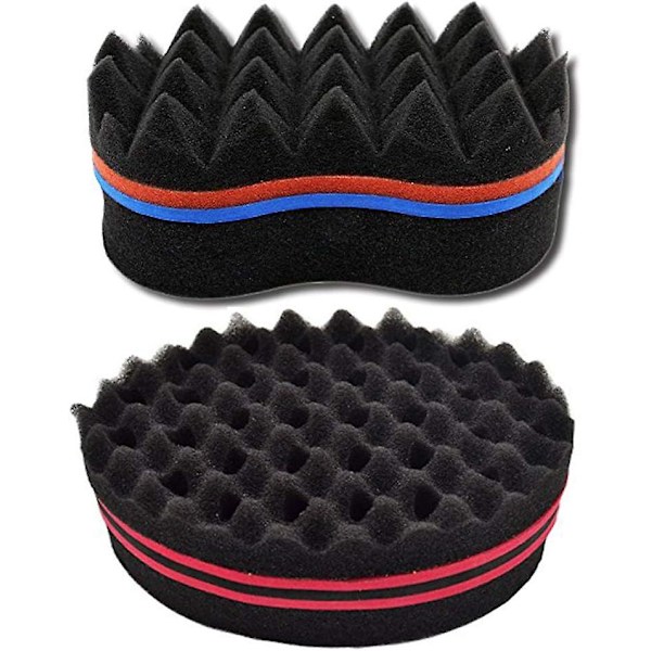 2 stk. Hårstylingværktøj Svamp Hår Twist Svamp Twist Curl Brush Svamp Magic Curl Svampebørste Dobbeltsidet to i én Twist Magic Hair Svamp til Hai