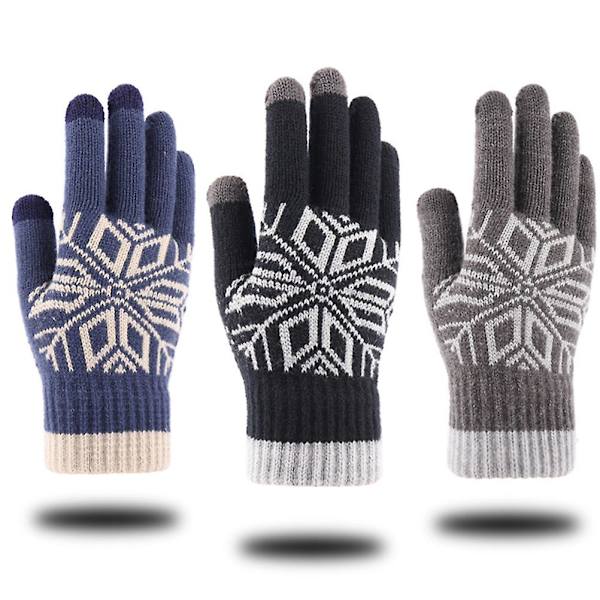 Varma handskar Printed handskar Fullfingerhandskar Pekskärmshandskar Vintertillbehör Grey 21*11cm