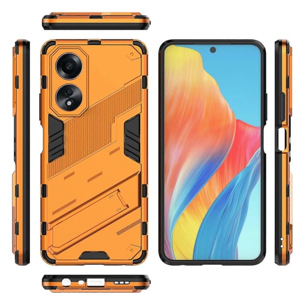 Til Oppo A58 4g Deksel Pc+tpu Støtsikkert Stativ Telefondeksel Orange