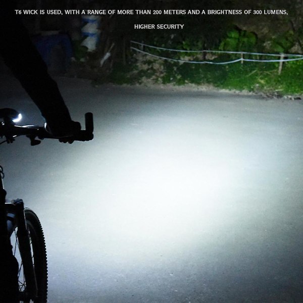 Sykkellys Vanntett Usb Oppladbar sykkellykt for nattkjøring