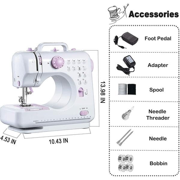 Multifunctional Electric Thickening and Lock Sewing Machine - 1 pc