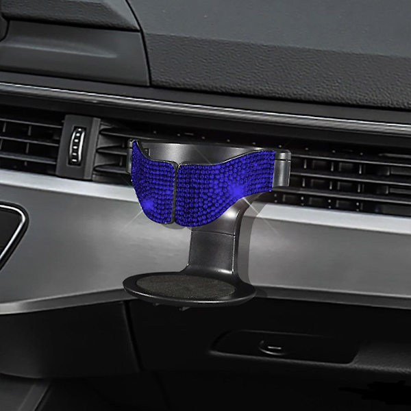 Auton tuuletusaukon juomakuppipulloteline Timantti tekojalokivi vesipulloteline juomakuppikiinnike Bling autotarvikkeet - juomatelineet Blue