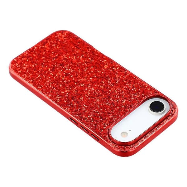 Kompatibelt skal för iPhone 17 Air TPU + PC med glittrig baksida Red