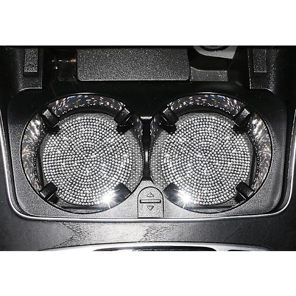 Diamond tekojalokivi Car Coaster Water Cup Slot Liukumaton matto Silica Pad Cupin pidikematto Auton vempain Bling Auton sisätarvikkeet - Liukumaton matto Pink