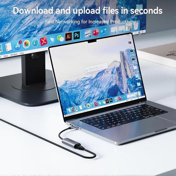 USB C til Ethernet-adapter, 2,5 Gbps USB C til RJ45 Ethernet-konverter, Thunderbolt 4/3-kompatibel, 2,5G Ethernet-adapter til