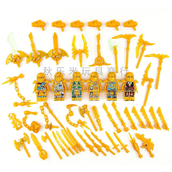 Golden Ninja -sarjan rakennuspalikkafiguurit 6 kpl opetuksellisia kokoamisleluja 6 piece set