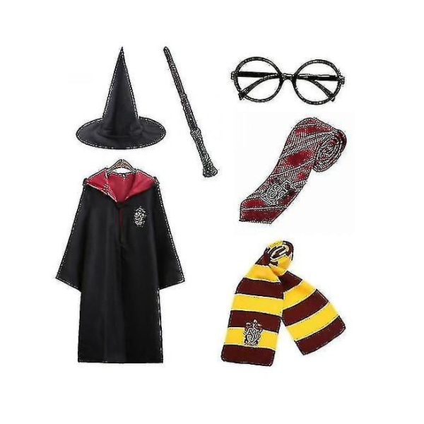 Harry Potter sæt med 6 stk Magic Wizard Fancy Dress Cape Cloak Costume-1