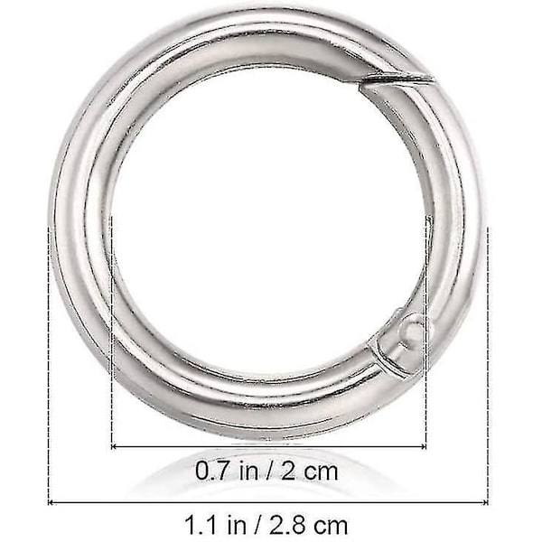 30 st runda karbinhakar, 20 mm minirunda karbinhake nyckelring
