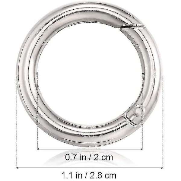 30 stk. runde karabinhager, mini 20 mm runde karabinhager nøglering