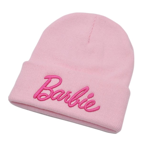 Barbie lämmin neulottu hattu Pipo Naisten Cap Ulkolikki Joulu Syntymäpäivä Lahja Barbie-faneille Light Pink