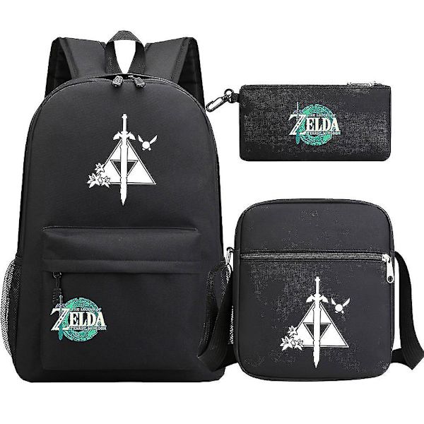 Zelda Kingdom Tears Print Teenage Student Skolväska Ryggsäck Set - Herr och dam axelväska Ensemble 8