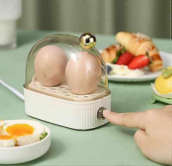 Mini Rask Eggkoker Multifunksjonell Enkel Frokost Elektrisk Eggkoker Liten Eggkoker White