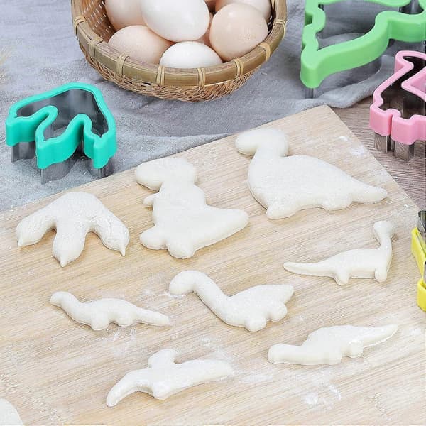 Dinosaur Cookie Cutters Sæt - Formede Cookie Candy Food Cutters i Rustfrit Stål